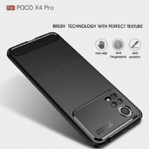Hoesje voor Poco X4 Pro 5G Flexibel Geborsteld Effect