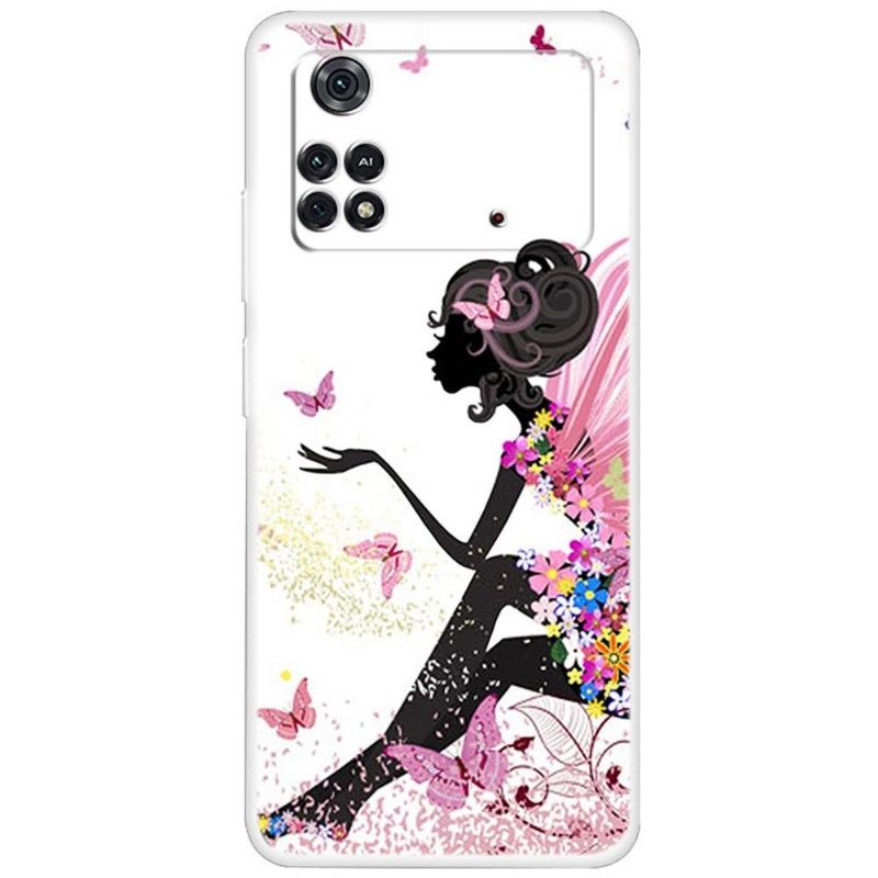 Hoesje voor Poco X4 Pro 5G Vlinder Vrouw