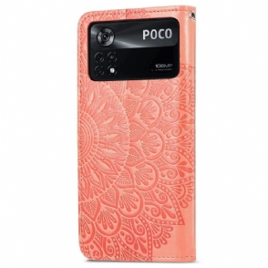 Leren Hoesje voor Poco X4 Pro 5G Bescherming Mandalablad