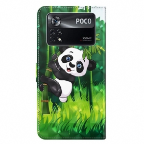 Leren Hoesje voor Poco X4 Pro 5G Neergestreken Panda