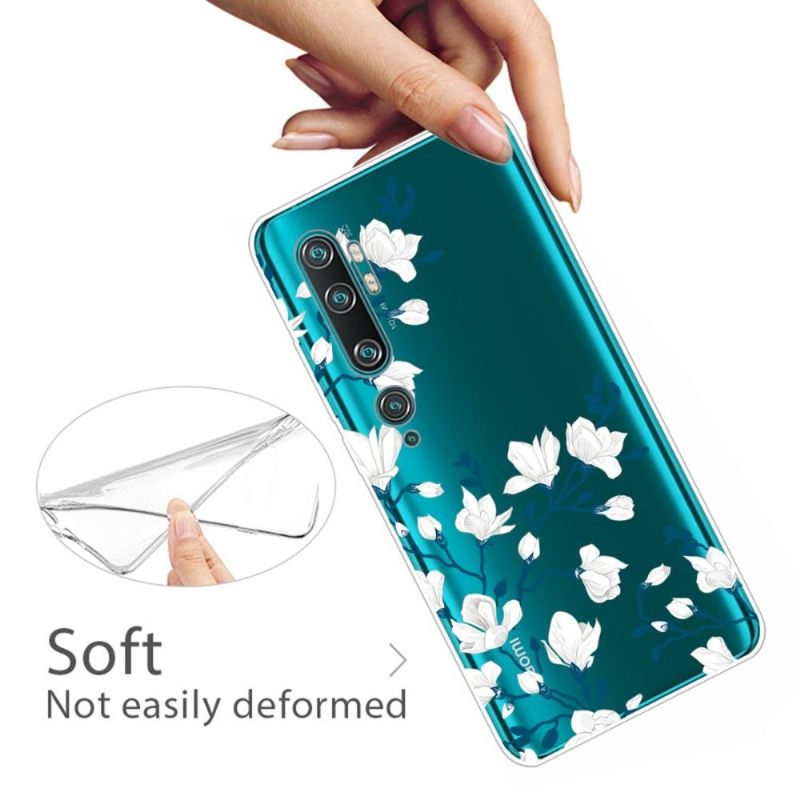 Hoesje voor Xiaomi Mi Note 10 / 10 Pro Witte Bloemen