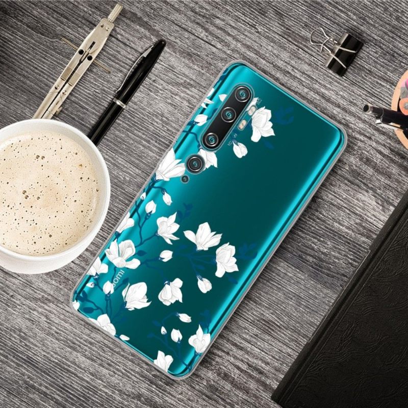 Hoesje voor Xiaomi Mi Note 10 / 10 Pro Witte Bloemen