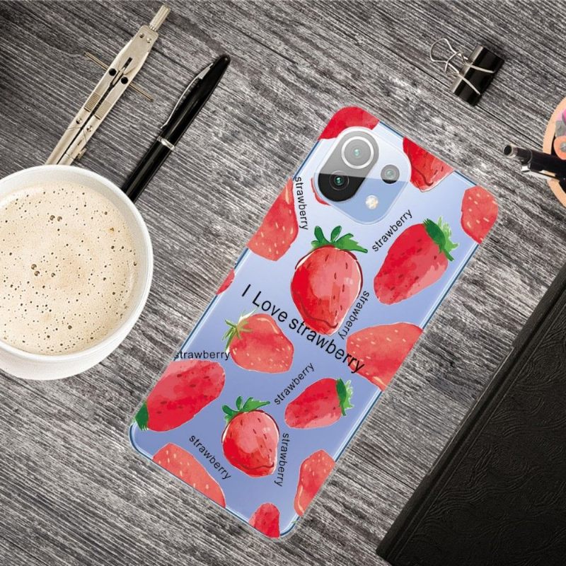 Hoesje voor Xiaomi Mi 11 Anti-fall Aardbei