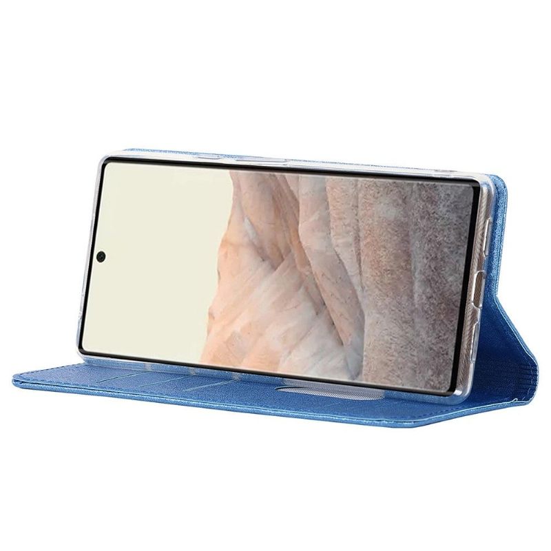 Leren Hoesje voor Google Pixel 6 Bescherming Folio-hoesje Blue Moon Flap-kaarthouder