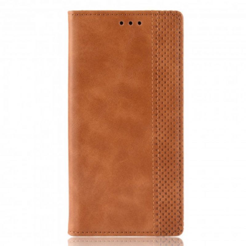 Bescherming Hoesje voor Oppo A15 Folio-hoesje Gestileerd Vintage Leereffect