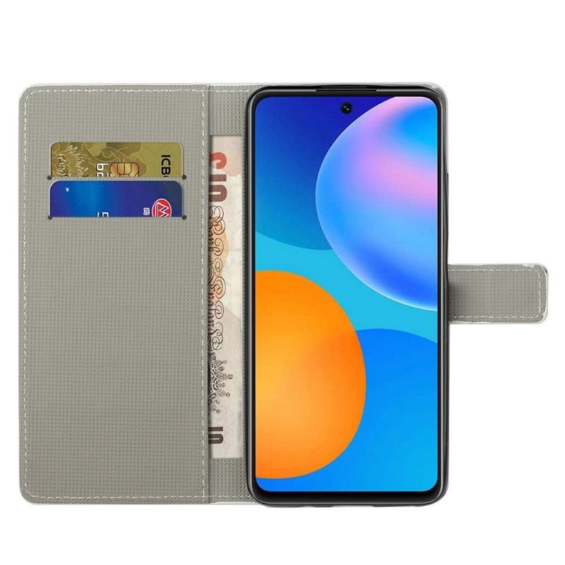 Folio-hoesje voor Samsung Galaxy M23 5G Anti-fall Blauwe Vlinder