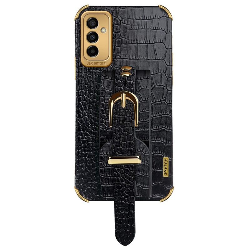 Hoesje voor Samsung Galaxy M23 5G Krokodil-effect Met Riem