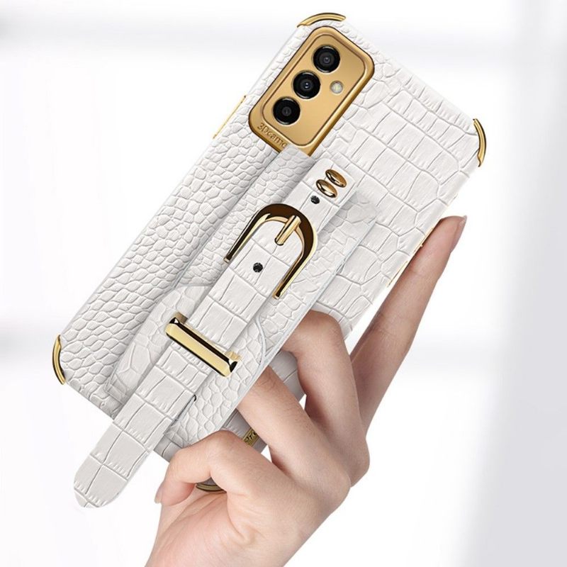 Hoesje voor Samsung Galaxy M23 5G Krokodil-effect Met Riem