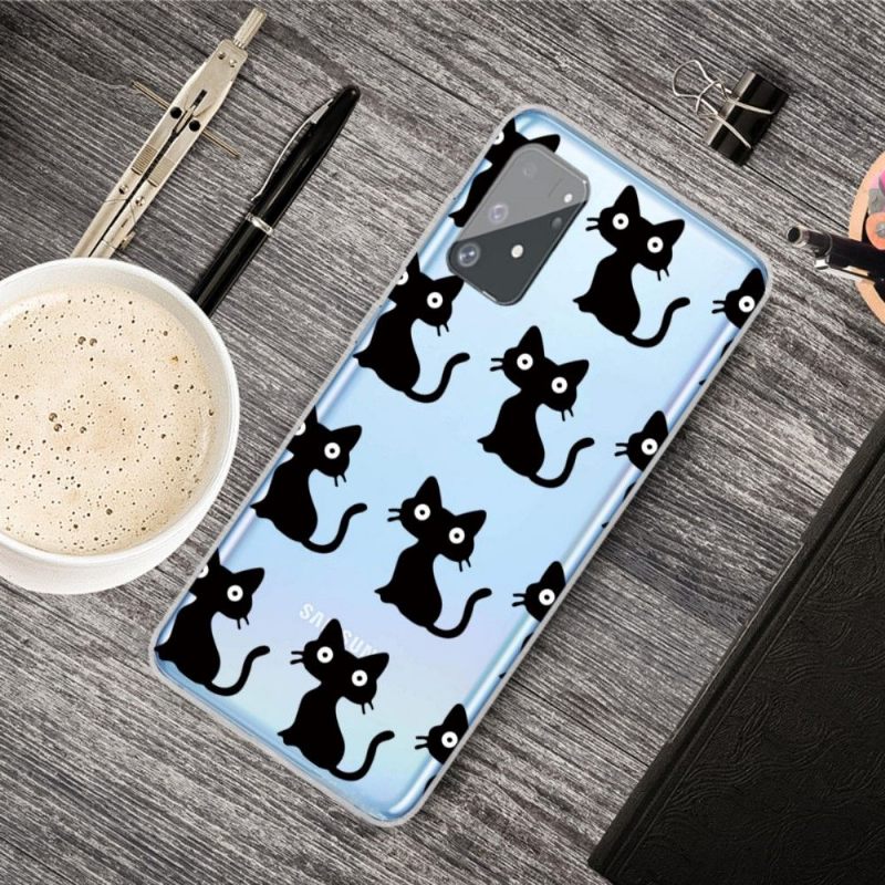 Hoesje voor Samsung Galaxy S10 Lite Transparante Zwarte Katten