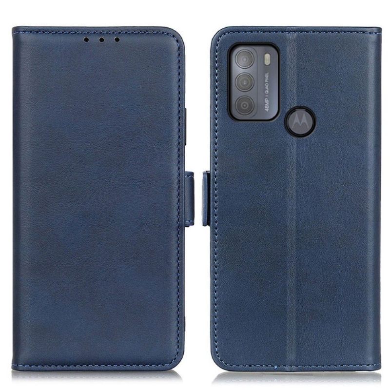 Cover voor Motorola Moto G50 Portemonnee Leren Mat Lederen Hoes