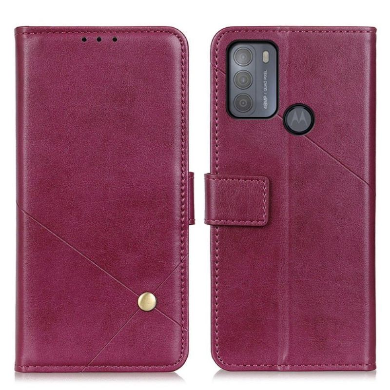 Flip Case voor Motorola Moto G50 Folio-hoesje Faux Lederen Flap Met Klinknagel