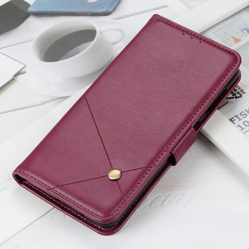 Flip Case voor Motorola Moto G50 Folio-hoesje Faux Lederen Flap Met Klinknagel