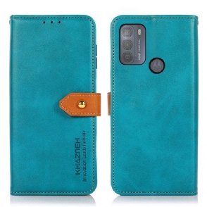 Folio-hoesje voor Motorola Moto G50 Anti-fall Khazneh Tweekleurig Kunstleer