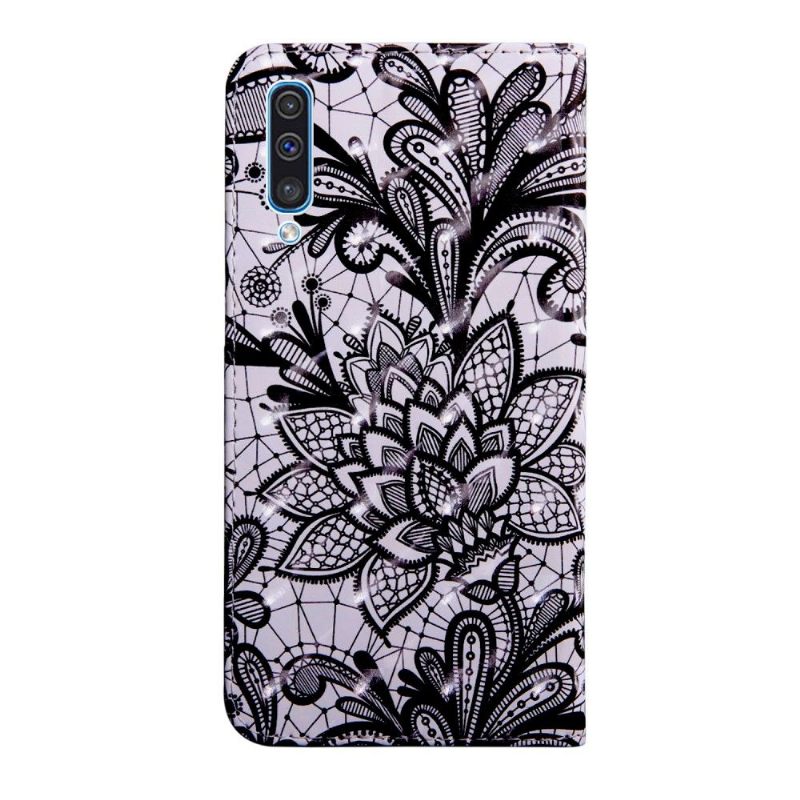 Case voor Samsung Galaxy A70 Met Ketting Kant Bloem