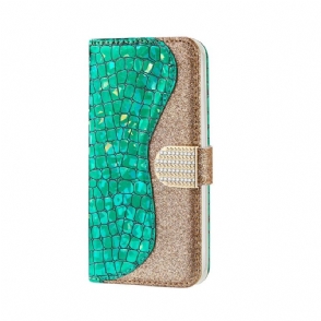 Cover voor Samsung Galaxy A70 Anti-fall Glamour Krokodil-effect