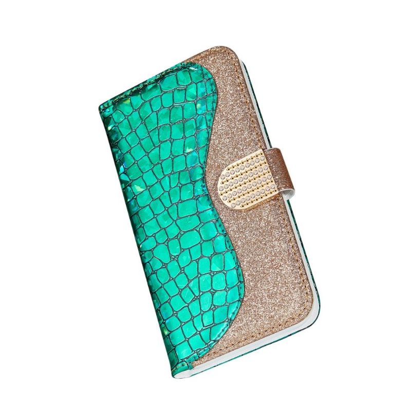 Cover voor Samsung Galaxy A70 Anti-fall Glamour Krokodil-effect