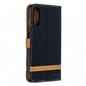 Cover voor Samsung Galaxy A70 Stoffen Hoes Met Riem