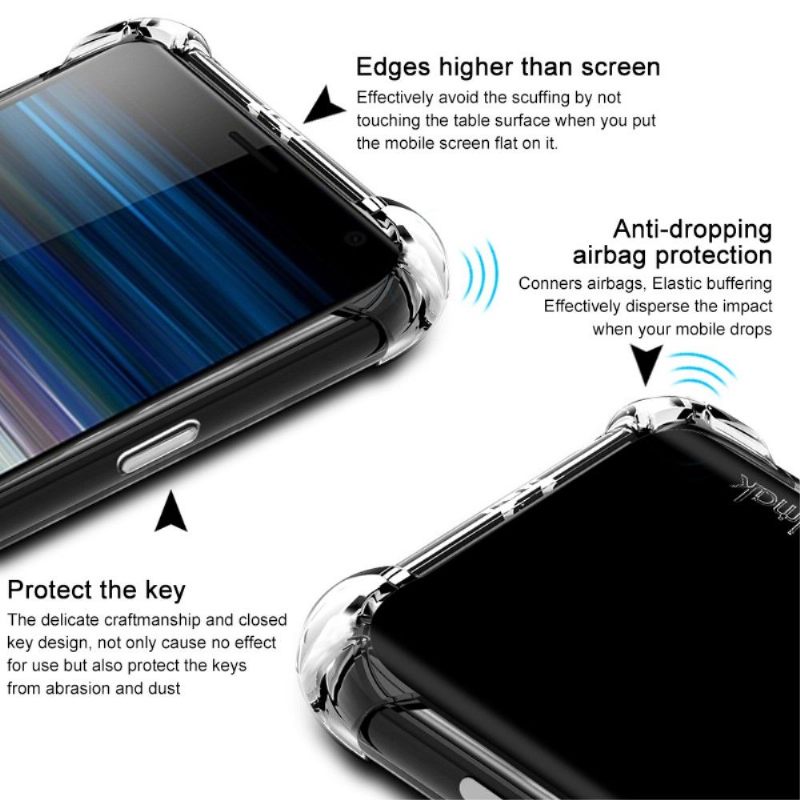 Hoesje voor Sony Xperia 10 Plus Transparant + Beschermfolie