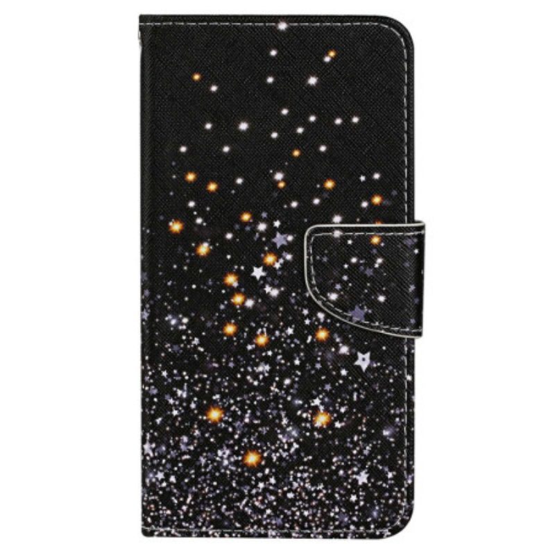 Folio-hoesje voor Xiaomi 12T / 12T Pro Met Ketting Zwarte Bandjes