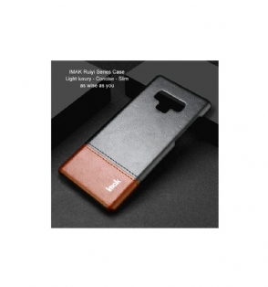 Hoesje voor Samsung Galaxy Note 9 Imak Imitatieleer - Zwart / Bruin