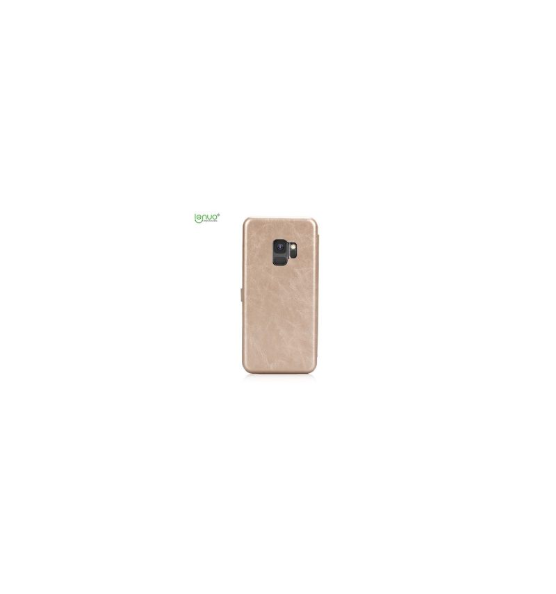 Folio-hoesje voor Samsung Galaxy S9 Lenuo Kunstleer Premium - Goud