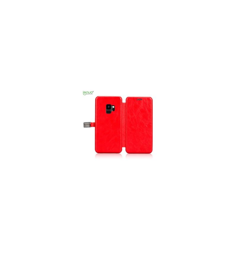 Folio-hoesje voor Samsung Galaxy S9 Lenuo Kunstleer Premium - Rood