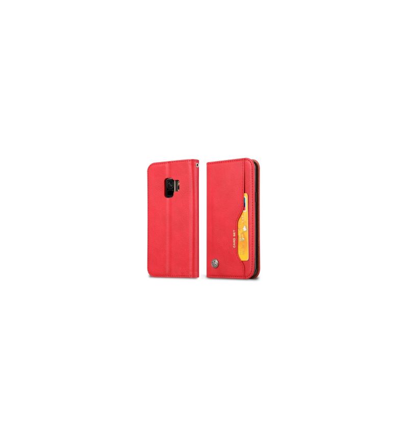 Folio-hoesje voor Samsung Galaxy S9 Leren Portemonnee - Rood