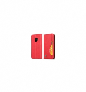 Folio-hoesje voor Samsung Galaxy S9 Leren Portemonnee - Rood