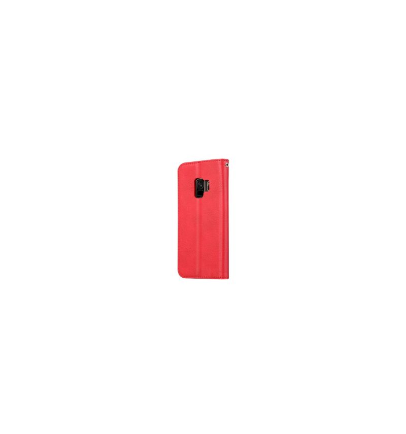 Folio-hoesje voor Samsung Galaxy S9 Leren Portemonnee - Rood