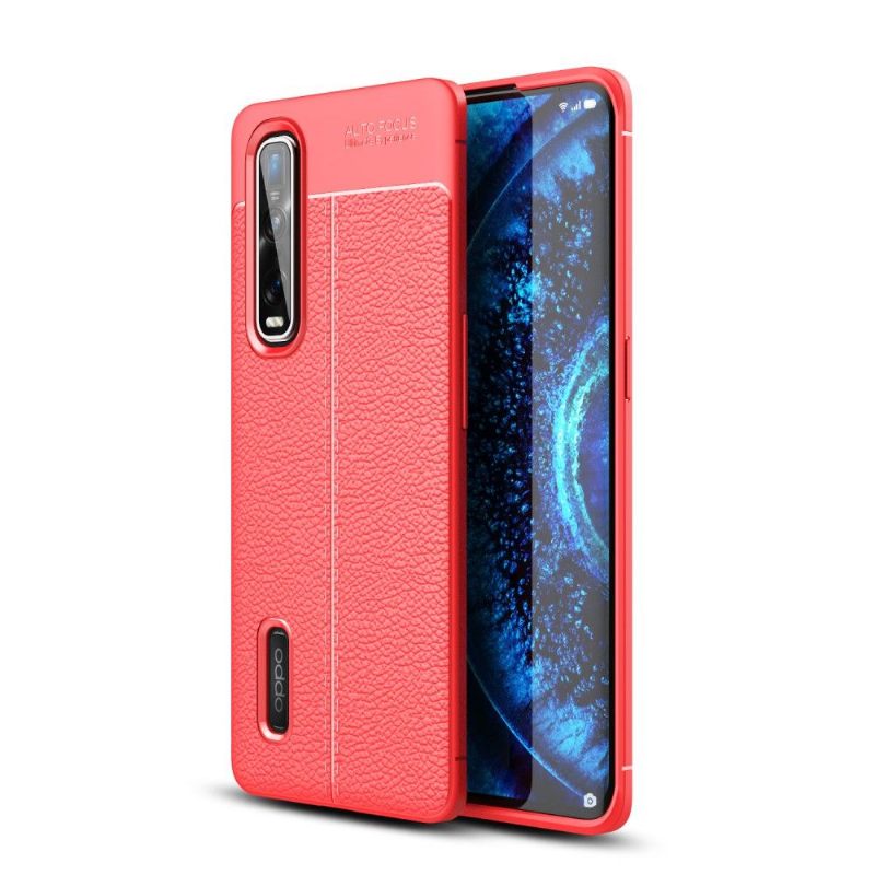 Hoesje voor Oppo Find X2 Pro Afwerkingsgel Van Kunstleer