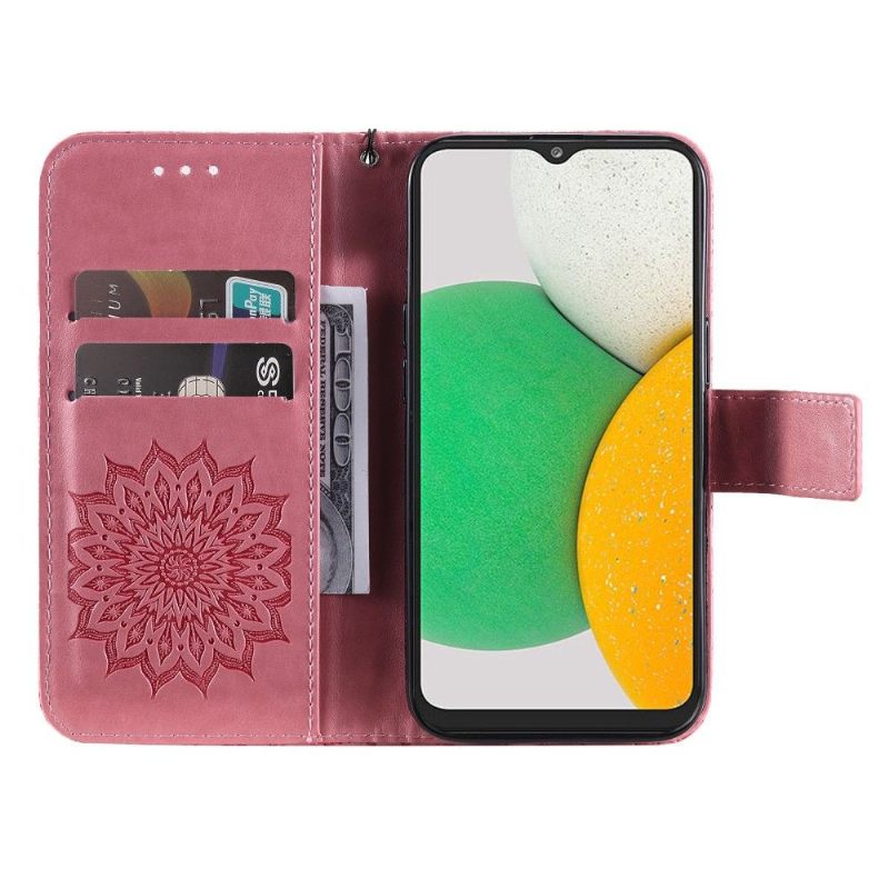 Flip Case voor Samsung Galaxy A03 Core Met Ketting Zonnebloem