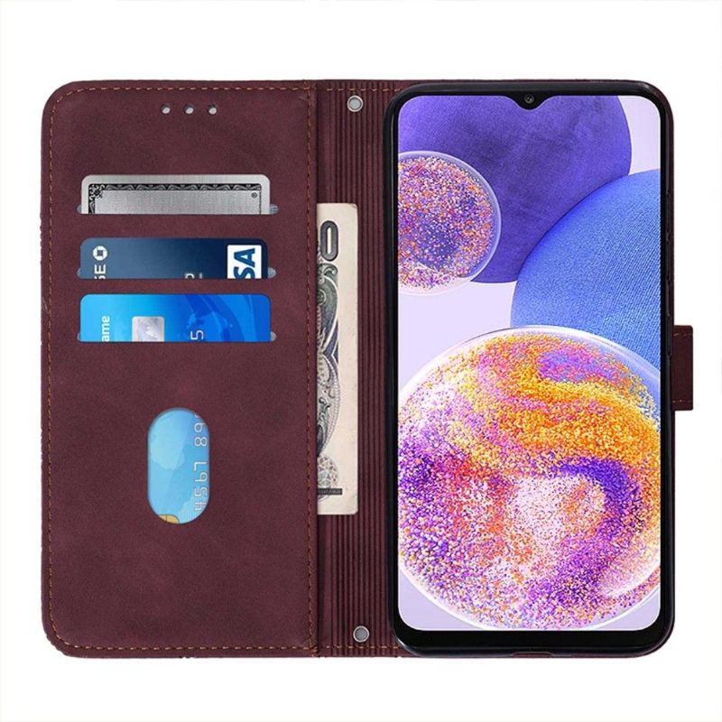 Folio-hoesje voor Samsung Galaxy A03 Core Anti-fall Geometrisch Ontwerp Leereffect