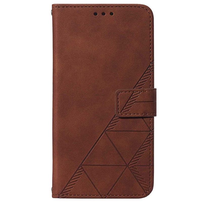 Folio-hoesje voor Samsung Galaxy A03 Core Anti-fall Geometrisch Ontwerp Leereffect