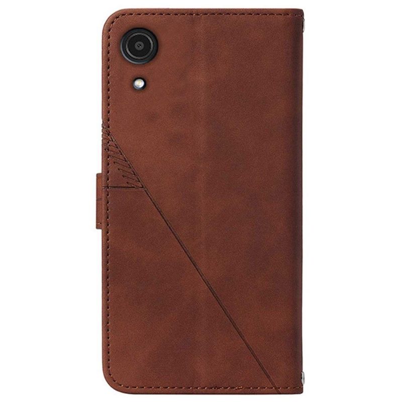 Folio-hoesje voor Samsung Galaxy A03 Core Anti-fall Geometrisch Ontwerp Leereffect