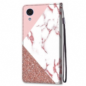 Folio-hoesje voor Samsung Galaxy A03 Core Glittermarmer