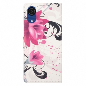 Folio-hoesje voor Samsung Galaxy A03 Core Lotusbloemen