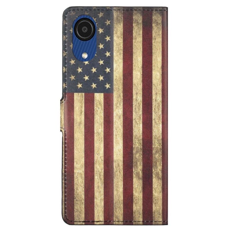 Folio-hoesje voor Samsung Galaxy A03 Core Vintage Amerikaanse Vlag