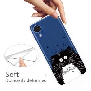 Hoesje voor Samsung Galaxy A03 Core Zwart-witte Katten