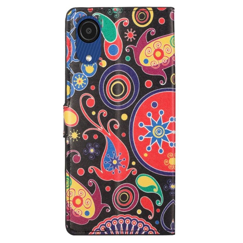 Leren Hoesje voor Samsung Galaxy A03 Core Paisley Bloem