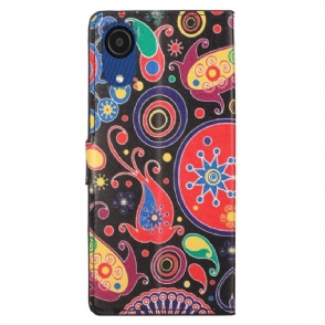 Leren Hoesje voor Samsung Galaxy A03 Core Paisley Bloem