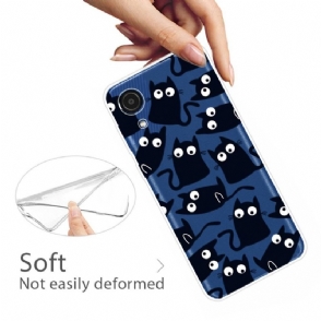 Telefoonhoesje voor Samsung Galaxy A03 Core Bescherming Zwarte Katten Illustratie