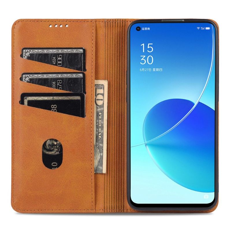 Cover voor Oppo Reno 6 5G Anti-fall Portemonnee Leren Azns Kunstleer