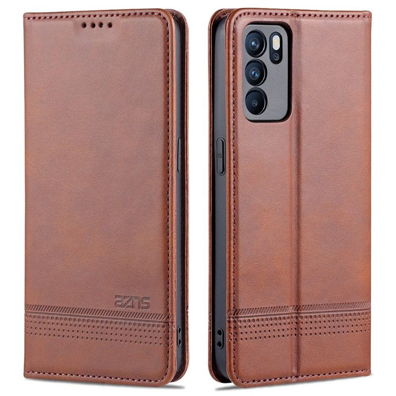 Cover voor Oppo Reno 6 5G Anti-fall Portemonnee Leren Azns Kunstleer