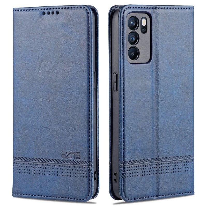 Cover voor Oppo Reno 6 5G Anti-fall Portemonnee Leren Azns Kunstleer