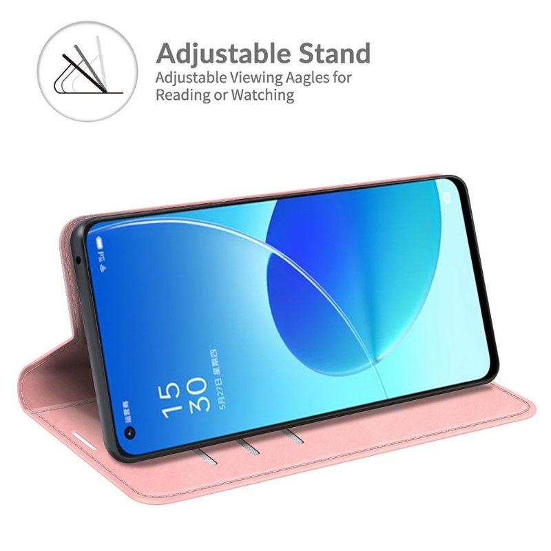 Cover voor Oppo Reno 6 5G Kunstleer Functie Stand