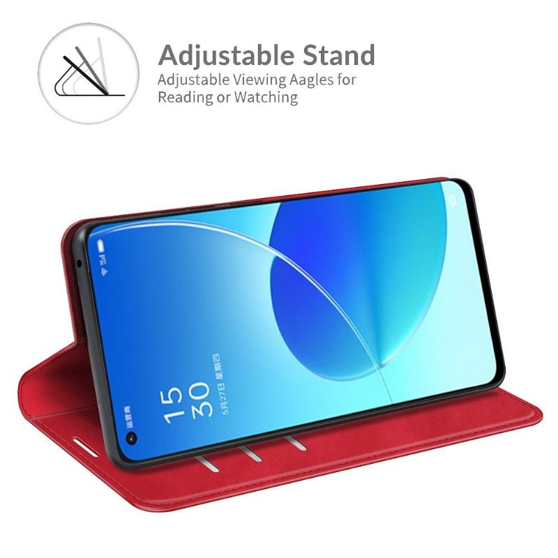 Cover voor Oppo Reno 6 5G Kunstleer Functie Stand