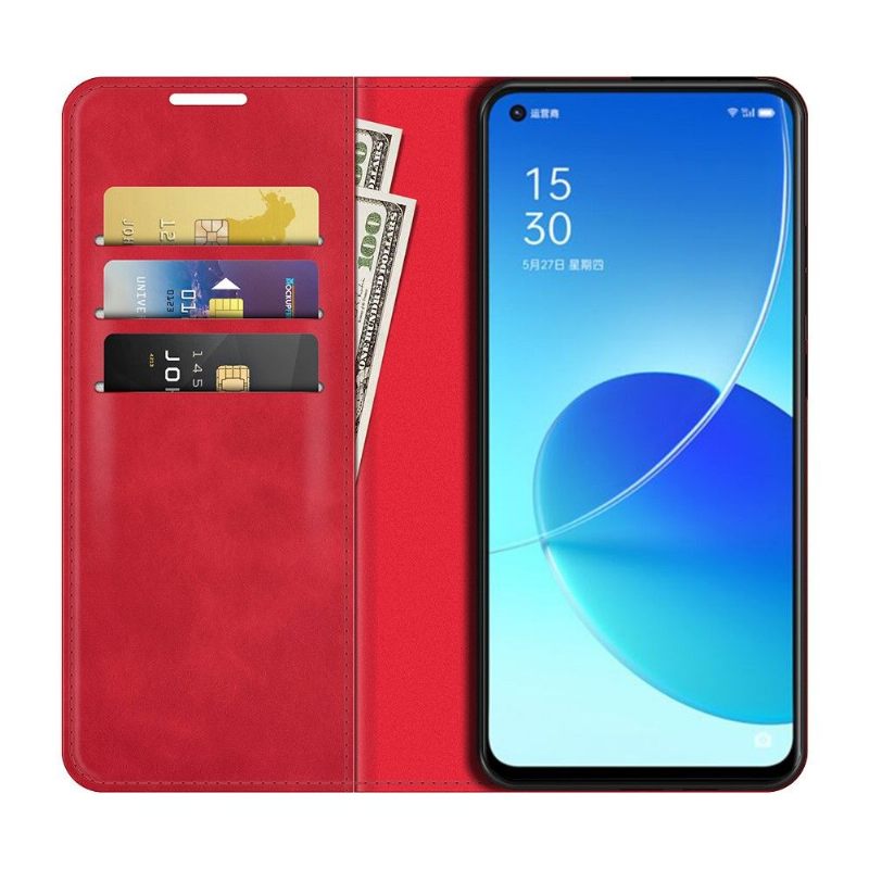 Cover voor Oppo Reno 6 5G Kunstleer Functie Stand