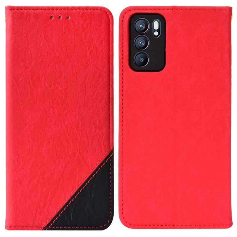 Flip Case voor Oppo Reno 6 5G Folio-hoesje Retro Kunstleer