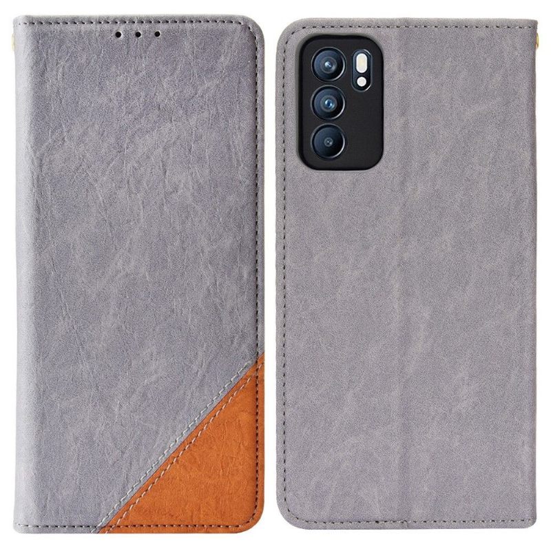 Flip Case voor Oppo Reno 6 5G Folio-hoesje Retro Kunstleer