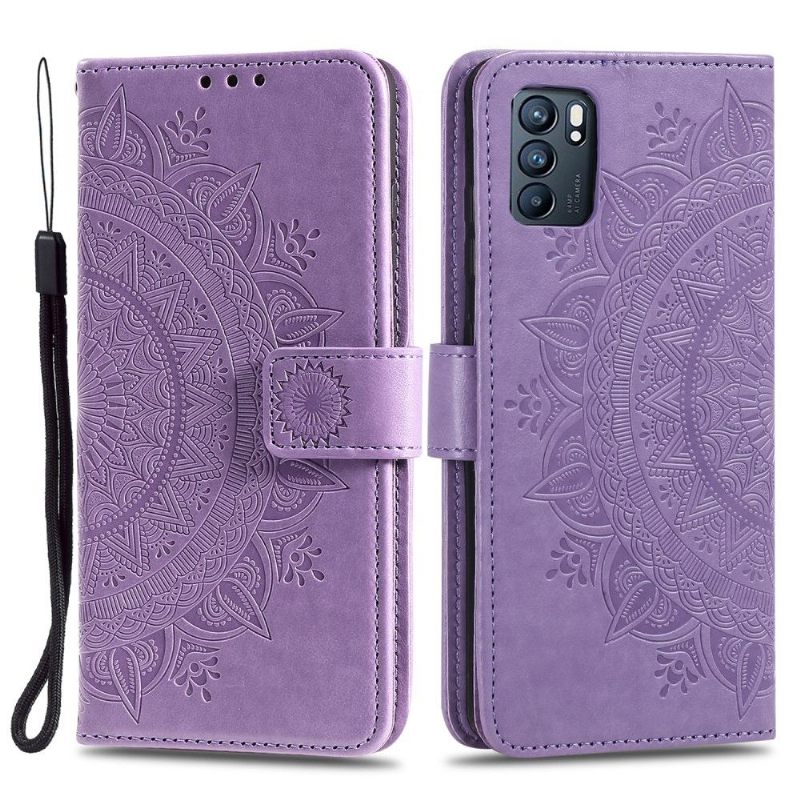 Flip Case voor Oppo Reno 6 5G Zon Mandala